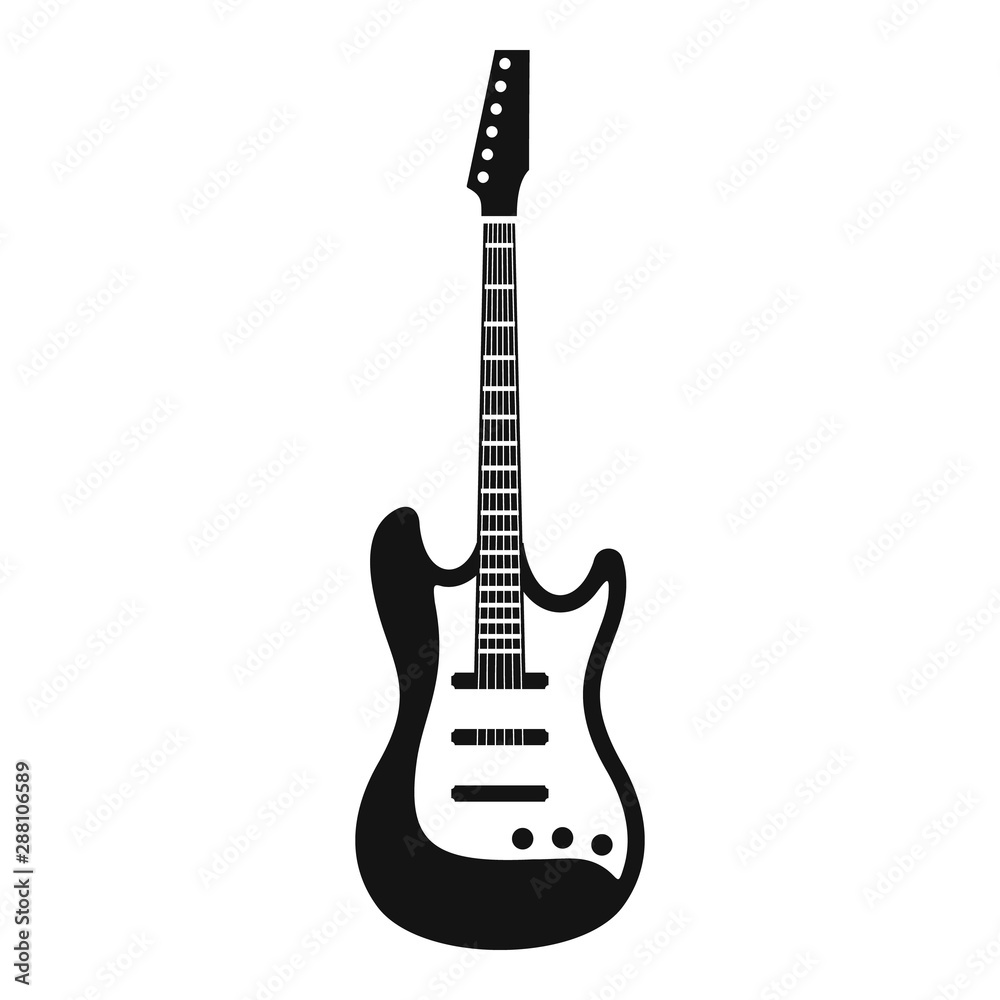 Play guitar icon. Simple illustration of play guitar vector icon for web design isolated on white background