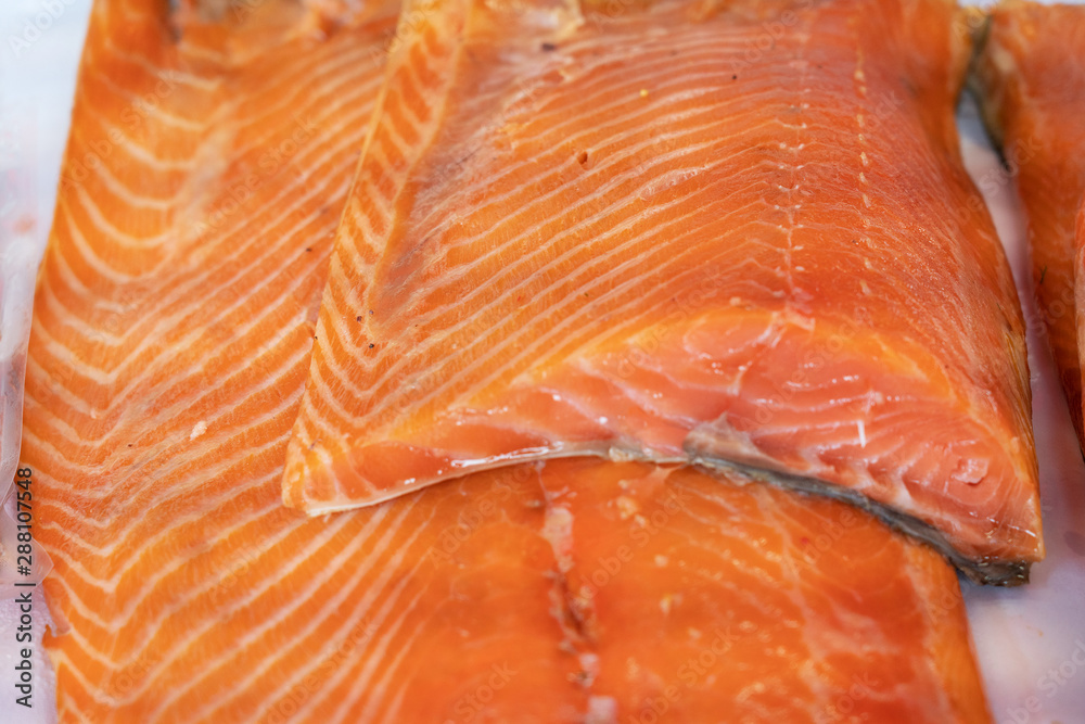 Salmon red fish uncooked fresh sea food