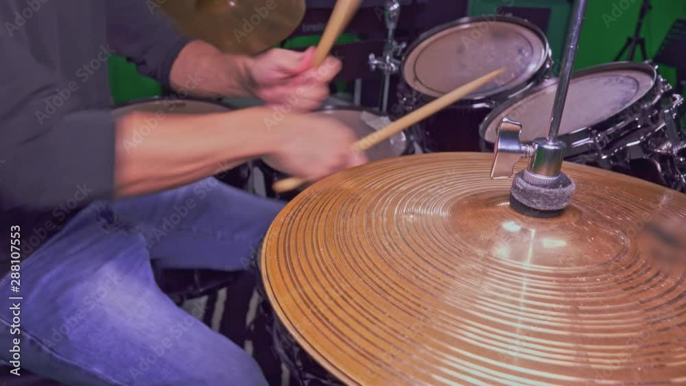 close up of drummer Playing Drums with energy close up of drummer Playing Drums with energy