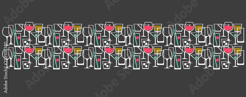 pattern with cocktail glasses
