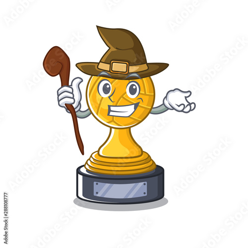 Witch volleyball trophy in the character shape