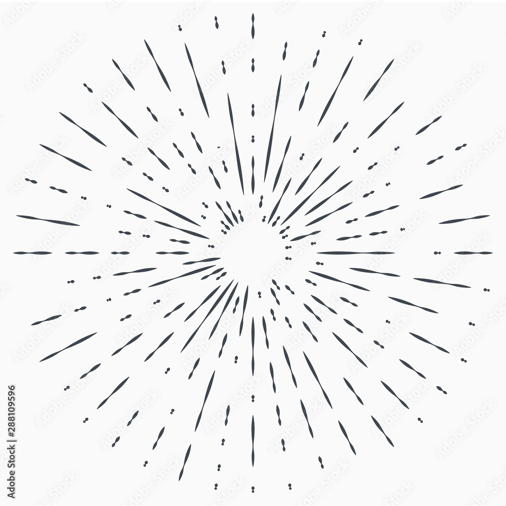 Obraz premium Sun burst, star burst sunshine. Radiating from the center of thin beams, lines
