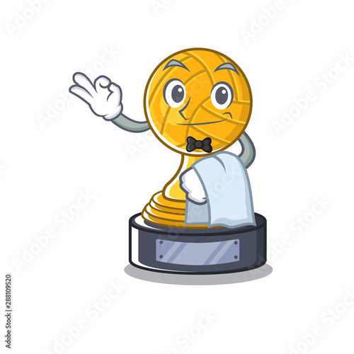 Waiter volleyball trophy in the character shape