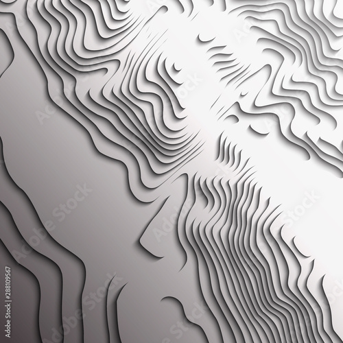 Map line of topography. Vector abstract topographic map concept with space for your copy. Black and white wave. Abstract paper cut. Abstract colorful waves. Wavy banners. Color geometric form