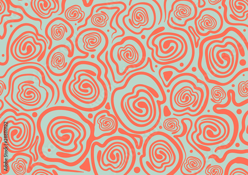 ped-mint seamless pattern with hand-drawn spirals
