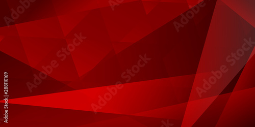 Abstract background of intersecting lines and polygons in red colors