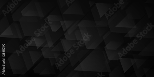 Abstract background of intersecting triangles and polygons in black colors