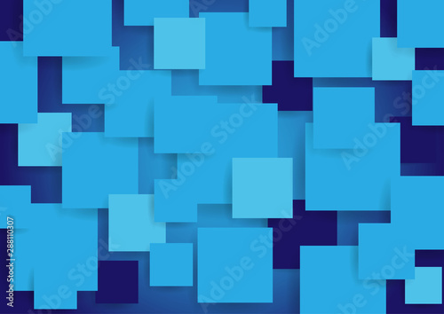 abstract square blank paper blue vector background, rectangle overlapping with shadow modern concept, space for text or message web and book design