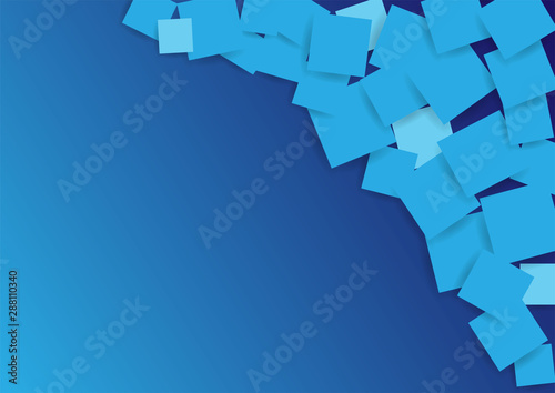 abstract square blank paper blue vector background, rectangle overlapping with shadow modern concept, space for text or message web and book design