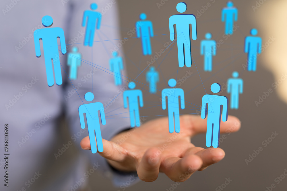 3d social human connection concept 3d social human connection concept