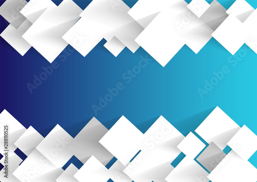 abstract square blank paper blue vector background, rectangle overlapping with shadow modern concept, space for text or message web and book design