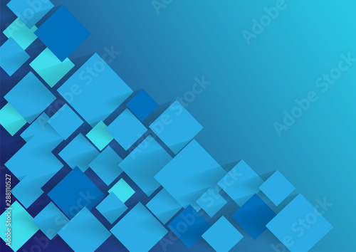 abstract square blank paper blue vector background, rectangle overlapping with shadow modern concept, space for text or message web and book design