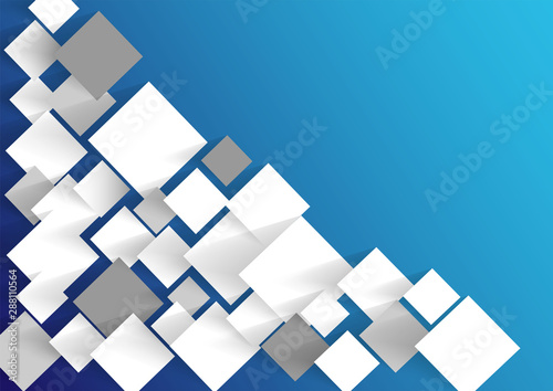 abstract square blank paper blue vector background, rectangle overlapping with shadow modern concept, space for text or message web and book design