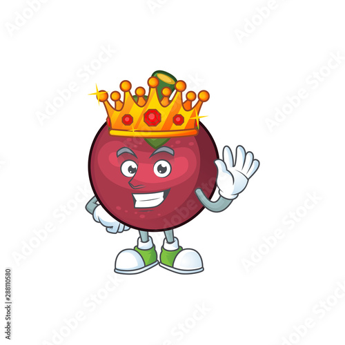 King cartoon mangosteen isolated on white background