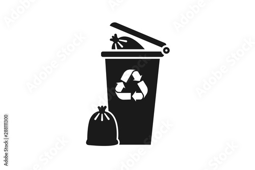 full recycle bin icon vector illustration