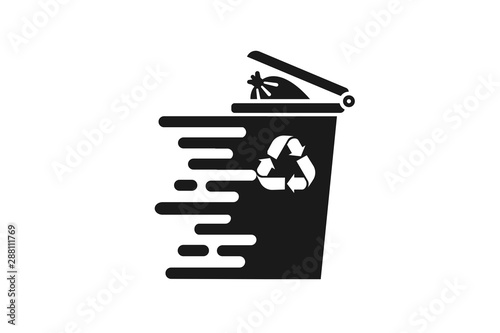 Fast recycle bin icon, dust bin icon vector illustration