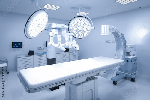 modern operating room with table and chairs