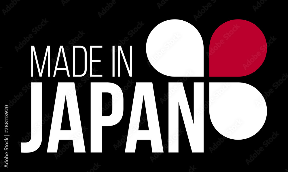 Fototapeta premium made in japan, vector logo on black background