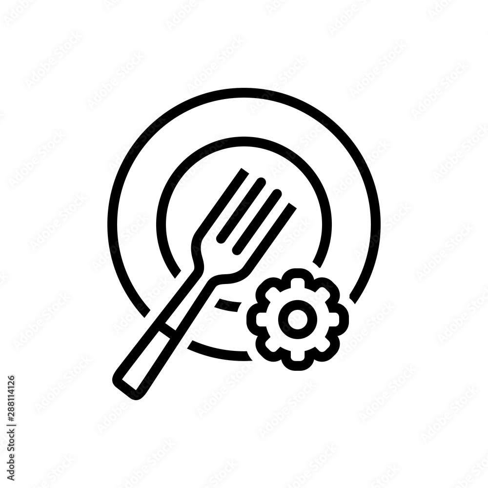 Black line icon for plate setting