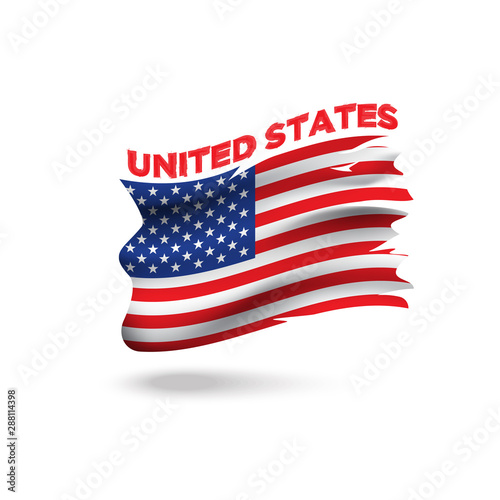 Torn USA patriotic flag 3d vector illustration template