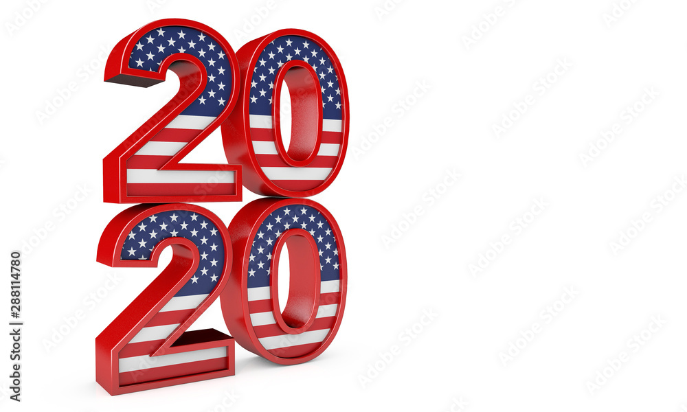 2020 United States of America Presidential Election sign. 3D Rendering 2020 United States of America Presidential Election sign. 3D Rendering