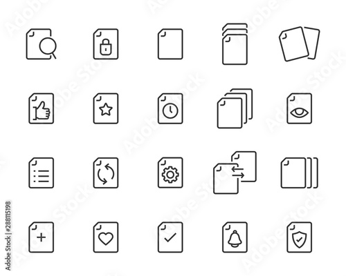 set of paper icons, document, page, form