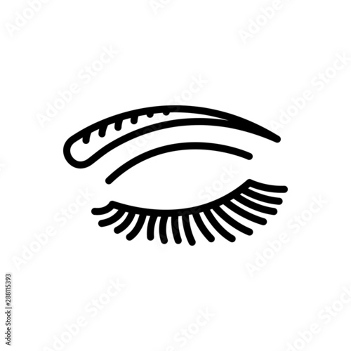 Black line icon for eye lashes brow