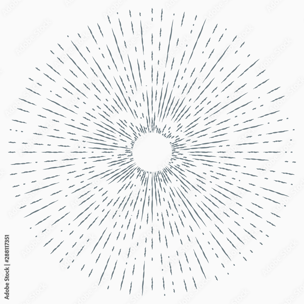 Fototapeta premium Sun burst, star burst sunshine. Radiating from the center of thin beams, lines.