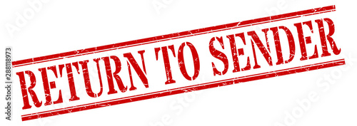 return to sender stamp. return to sender square grunge sign. return to sender