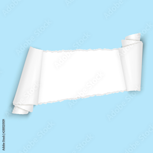 ripped open paper light blue