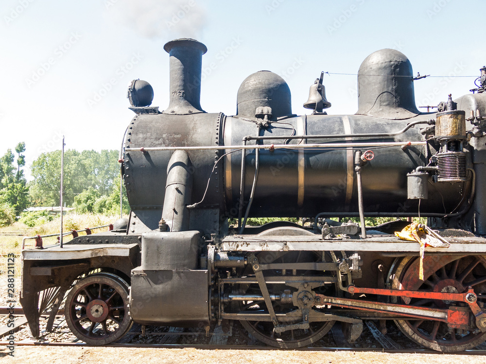 Obraz premium Tourist train called Valdiviano that runs from Valdivia to Antilhue with a 1913 North British locomotive type 57. Los Rios Region, in southern Chile.