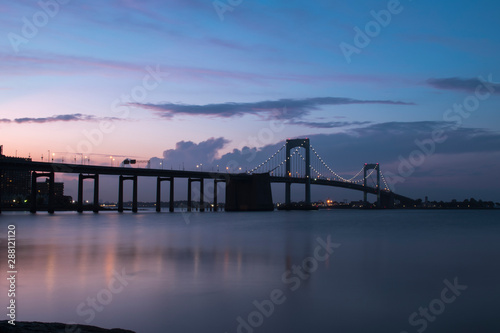 Throgs Neck Bridge at sunset  NY