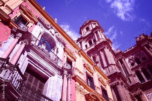 Spain - Malaga. Retro filtered colors tone.
