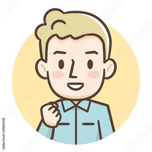 若い男性　作業服