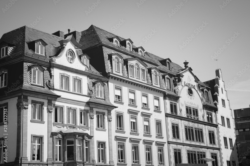 Mainz, Germany. Black and white photo.