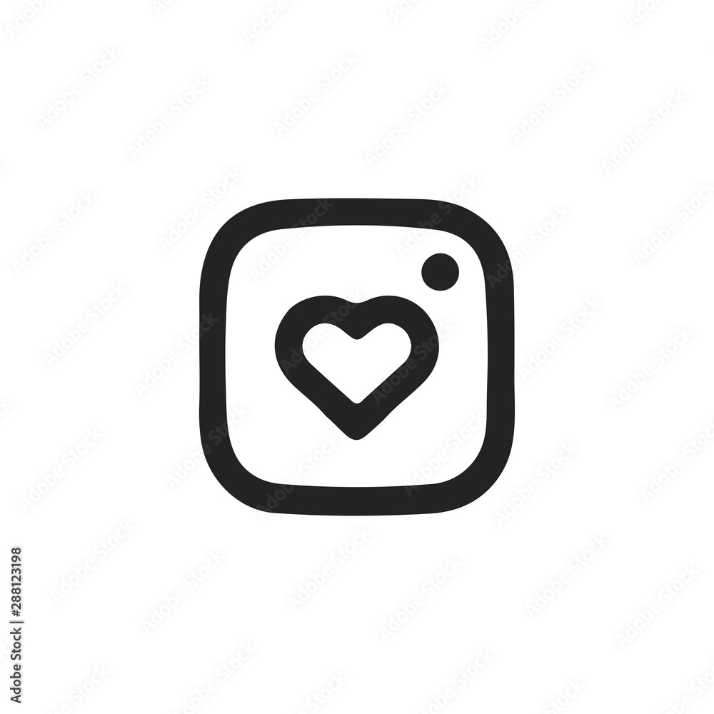 lovely camera icon vector symbol.  Instagram logo vector.