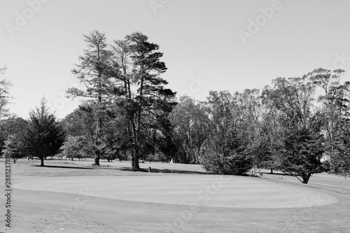 California country club. Black and white vintage style.