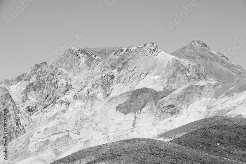 Death Valley National Park. Black and white vintage style.