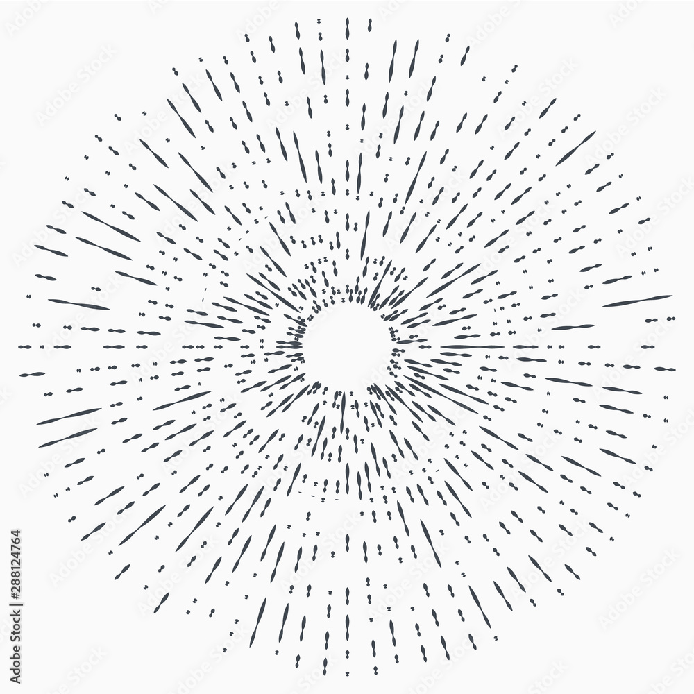 Fototapeta premium Vintage Sunburst Explosion Handdrawn Design Element Fireworks Black Rays