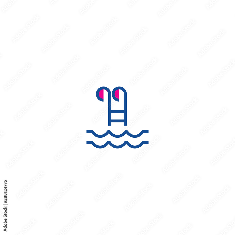Pool color line icon in line art style on colorful background. Pool party. Colorful vector line icon. Simple graphic design. Vector ball. Vector set. Pool color line icon in line art style on colorful background. Pool party. Colorful vector line icon. Simple graphic design. Vector ball. Vector set.