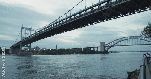 Wide Shot Robert F. Kennedy Bridge and Hell Gate Bridge in Astoria Queens. photo