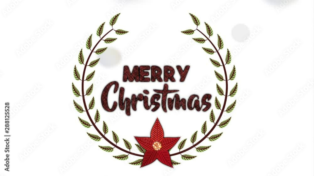 happy merry christmas card with leafs crown and stars happy merry christmas card with leafs crown and stars