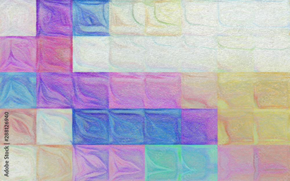 Obraz premium Abstract painting graphic fractal art. Creative template for decor backgrounds of covers, web banners, invitations or cards. Surreal bright print in digital oil and acrylic mixed impressionism style.