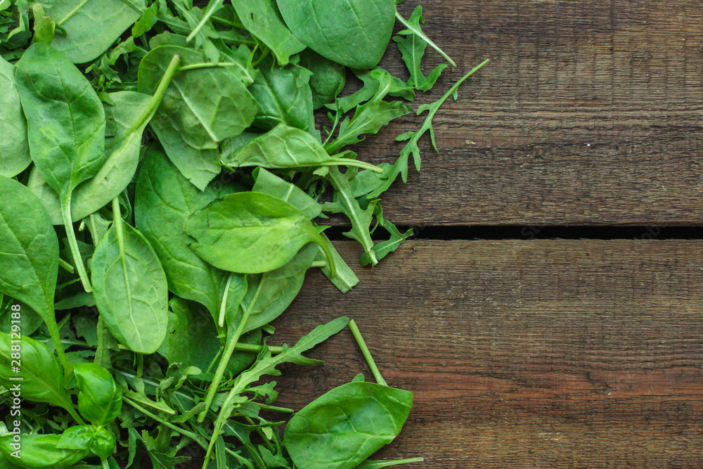 Healthy salad, leaves mix salad (mix micro greens, juicy snack). food background - copy space Healthy salad, leaves mix salad (mix micro greens, juicy snack). food background - copy space