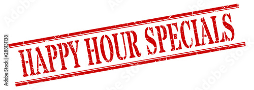 happy hour specials stamp. happy hour specials square grunge sign. happy hour specials