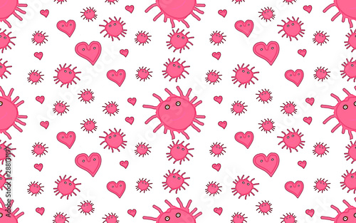 cool kids seamless pattern hearts pink