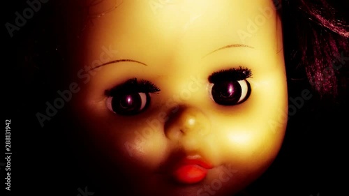 Portrait spooky devil doll.