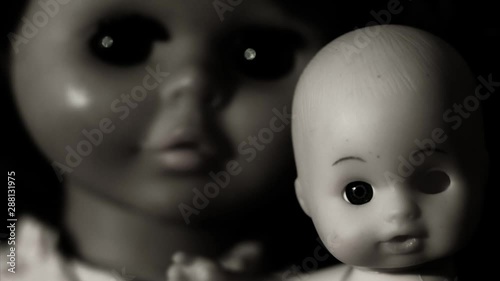 Portrait spooky devil doll.