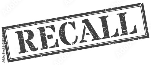 recall stamp. recall square grunge sign. recall
