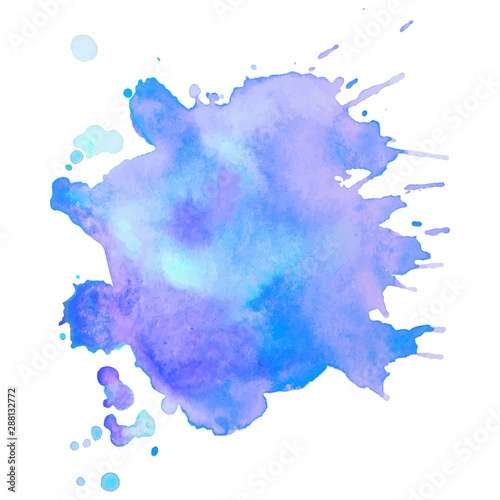 Abstract isolated vector watercolor stain.